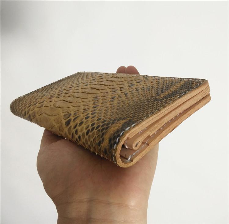 [On Sale] Handmade Vintage Mens Snake Skin Long Wallets Bifold Long Wallet for Men