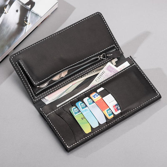 Handmade Leather Mens Clutch Wallet Cool Leather Wallet Long Phone Wallets for Men