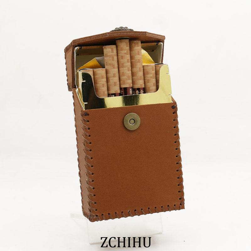 Handmade Leather Cigarette Holder Mens Brown Cool Cigarette Holder Case for Men