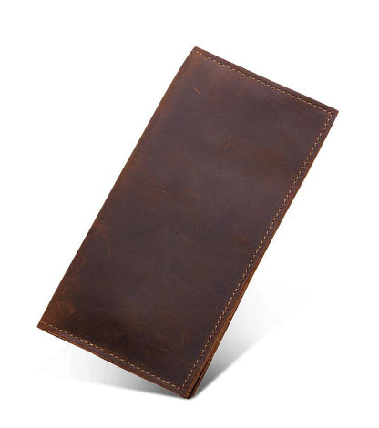 Handmade Leather Mens Clutch Wallet Cool Leather Wallet Long Phone Wallets for Men