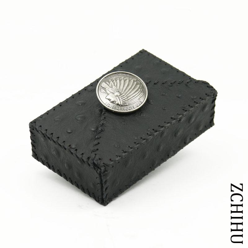 Cool Handmade Leather Mens Black Indian Cigarette Holder Case for Men