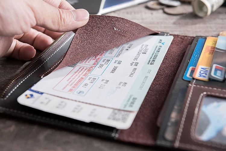 Handmade Leather Mens Travel Wallet Passport Leather Wallet Short Long Wallets for Men