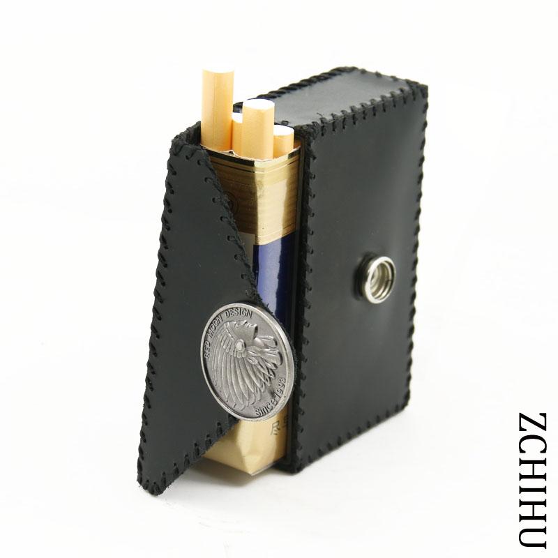 Cool Leather Mens Vintage Black Indian Cigarette Holder Case Cigarette Holder for Men