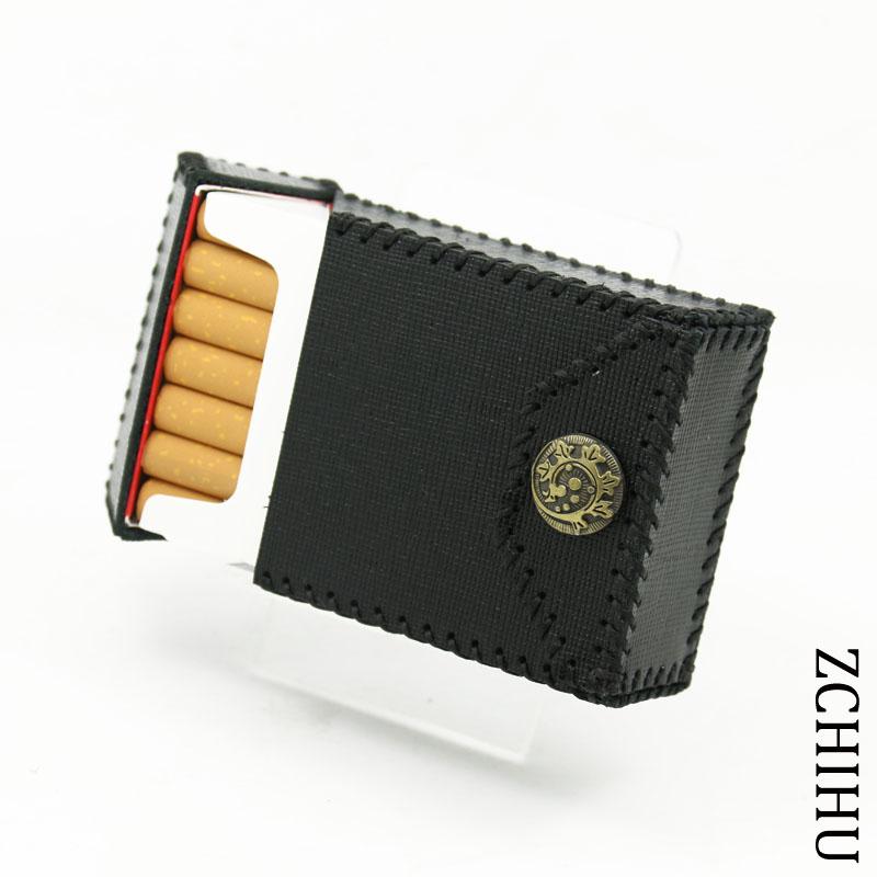 Handmade Cool Leather Mens Black Cigarette Holder Case Cigarette Holder for Men