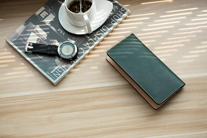 Handmade Leather Mens Clutch Wallet Cool Leather Wallet Long Phone Wallets for Men Women