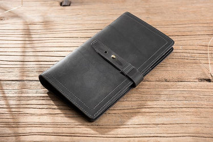 Handmade Leather Mens Travel Wallet Passport Leather Wallet Long Phone Wallets for Men