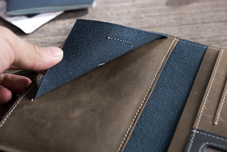 Handmade Leather Mens Travel Wallet Passport Leather Wallet Short Long Wallets for Men