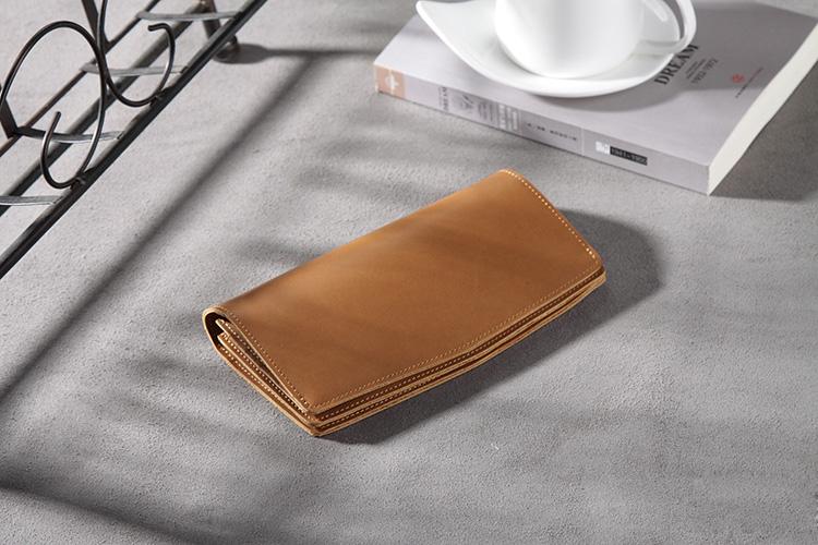 Handmade Leather Mens Clutch Wallet Cool Leather Wallet Long Phone Wallets for Men