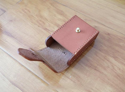 Cool Brown Handmade Leather Mens Cigarette Case Cigarette Holder Case with Belt Loop for Men