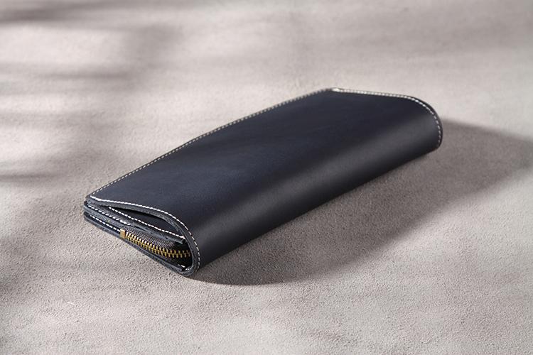 Handmade Leather Mens Clutch Wallet Cool Leather Wallet Long Phone Wallets for Men