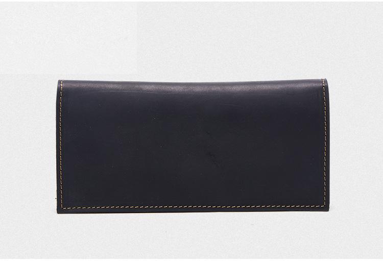 Handmade Leather Mens Clutch Wallet Cool Leather Wallet Long Phone Wallets for Men