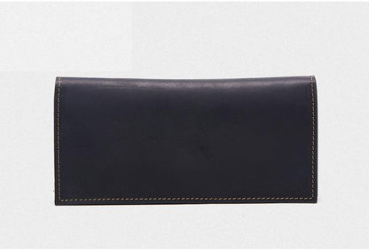 Handmade Leather Mens Clutch Wallet Cool Leather Wallet Long Phone Wallets for Men