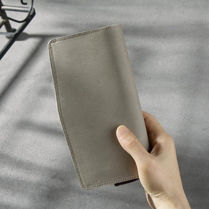 Handmade Leather Mens Clutch Wallet Cool Leather Wallet Long Phone Wallets for Men