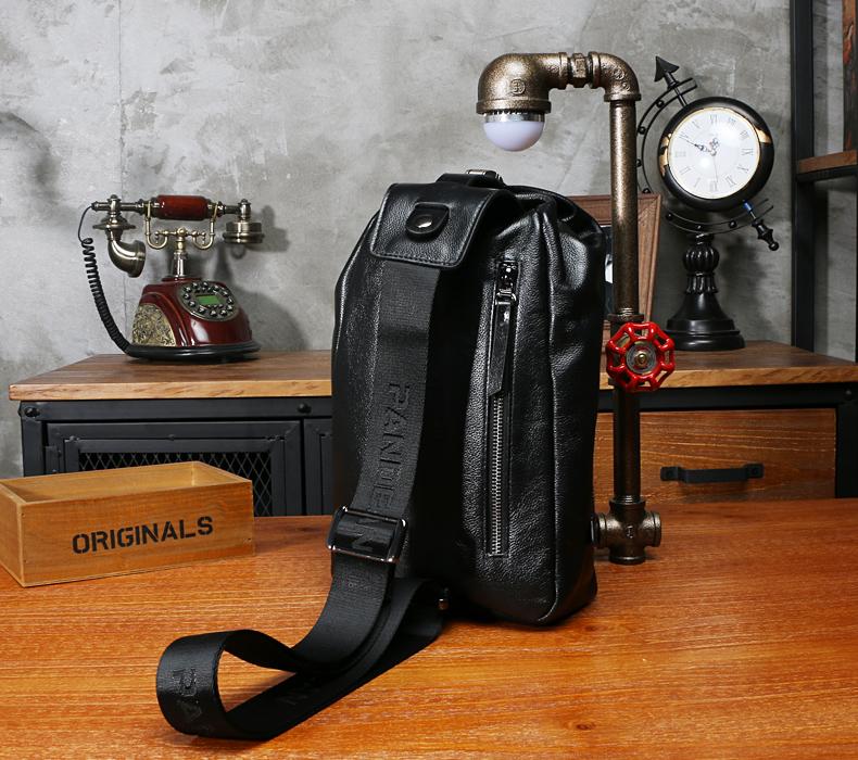 Leather Mens Sling Bag Sling Shoulder Bag Sling Backpack for men