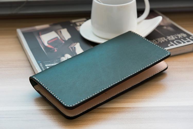 Handmade Leather Mens Clutch Wallet Cool Leather Wallet Long Phone Wallets for Men Women