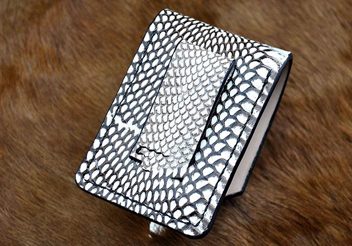 Cool Leather Mens Snake Cigarette Case Cigarette Holder Belt Pouch with Belt Loop for Men