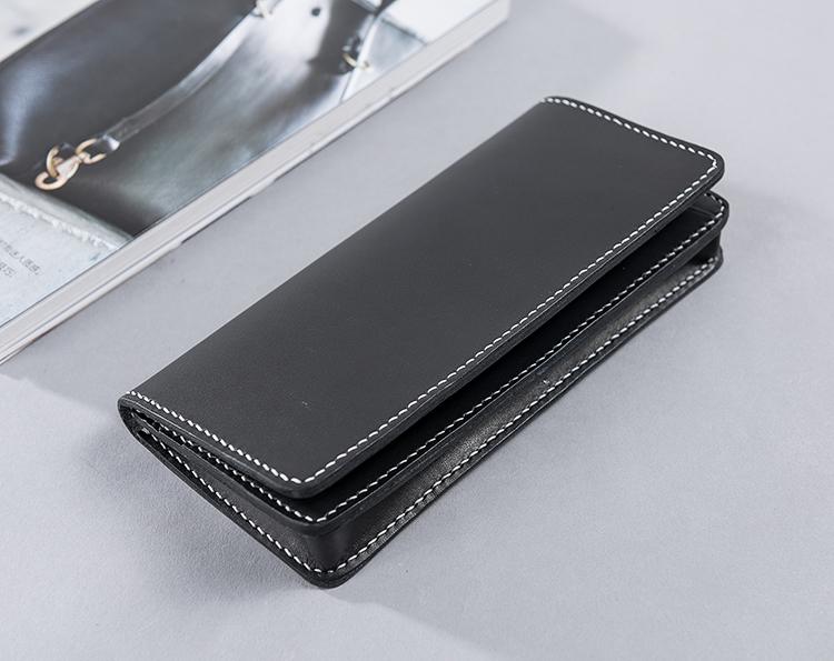 Handmade Leather Mens Travel Wallet Passport Leather Wallet Long Phone Wallets for Men