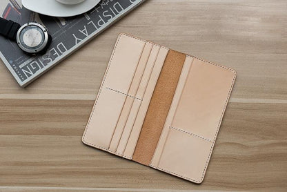 Handmade Leather Mens Clutch Wallet Cool Leather Wallet Long Phone Wallets for Men Women