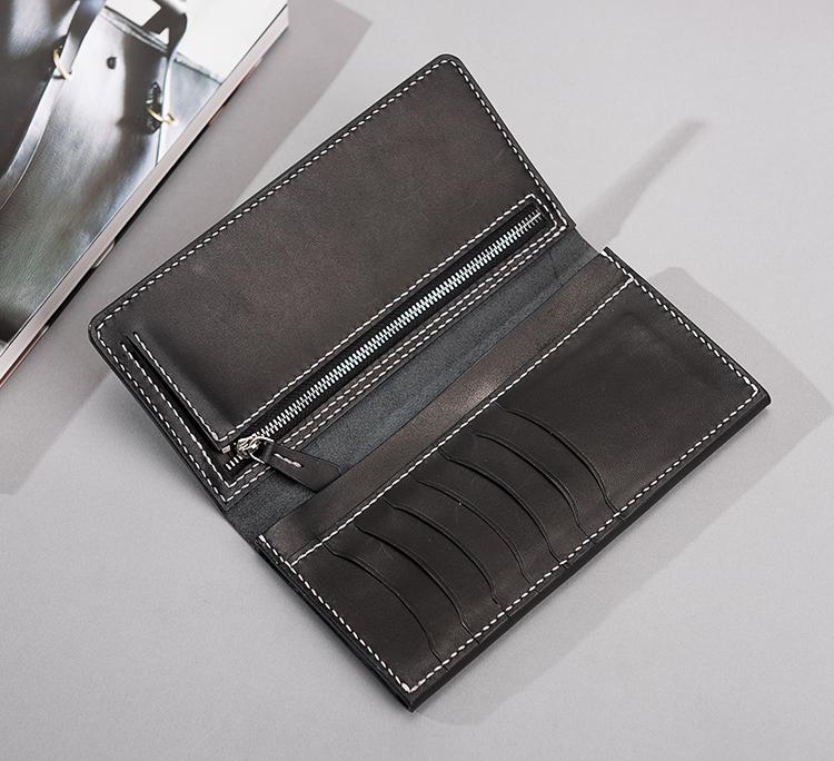 Handmade Leather Mens Clutch Wallet Cool Leather Wallet Long Phone Wallets for Men