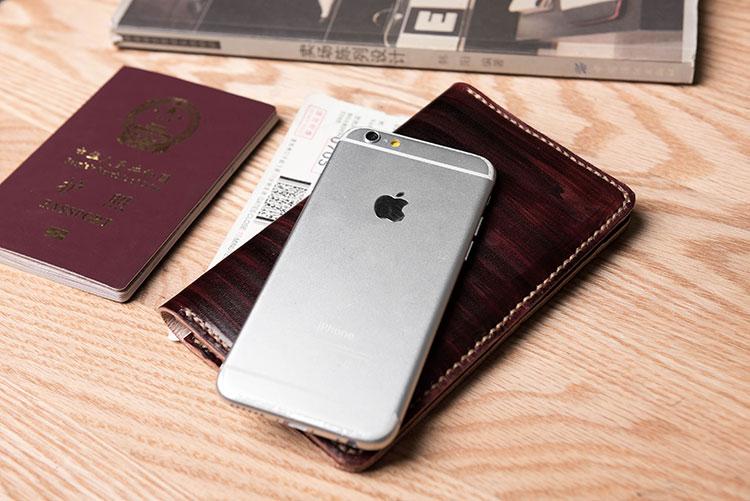 Handmade Leather Mens Travel Wallet Passport Leather Wallet Short Slim Wallets for Men