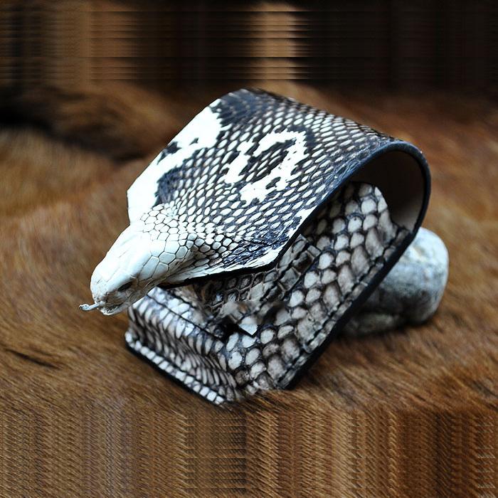 Cool Leather Mens Snake Cigarette Case Cigarette Holder Belt Pouch with Belt Loop for Men