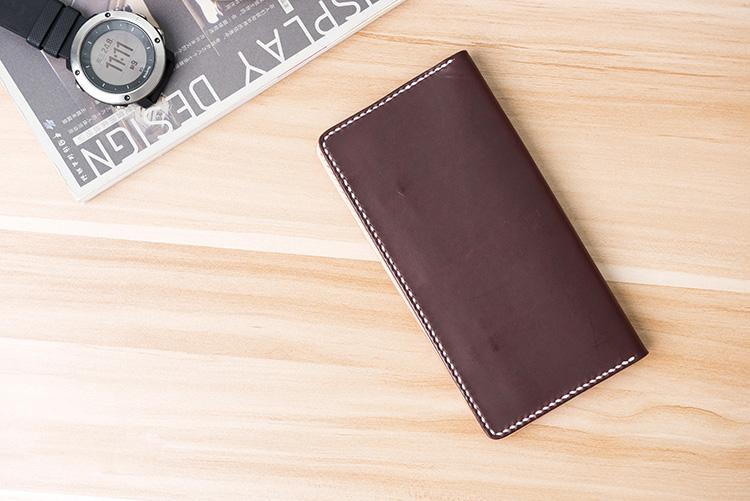 Handmade Leather Mens Clutch Wallet Cool Leather Wallet Long Phone Wallets for Men Women