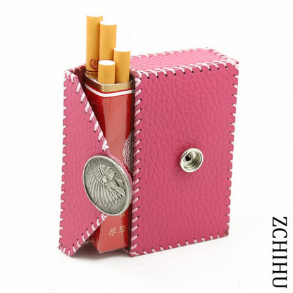 Cool Handmade Leather Womens Pink Indian Cigarette Holder Case for Women