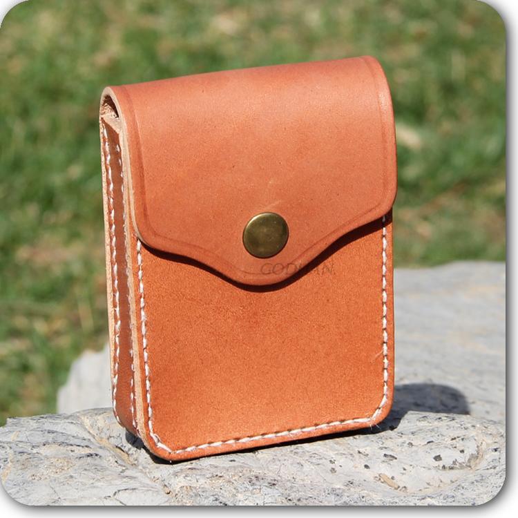 Cool Leather Mens Cigarette Case with Belt Loop Cigarette Holder for Men