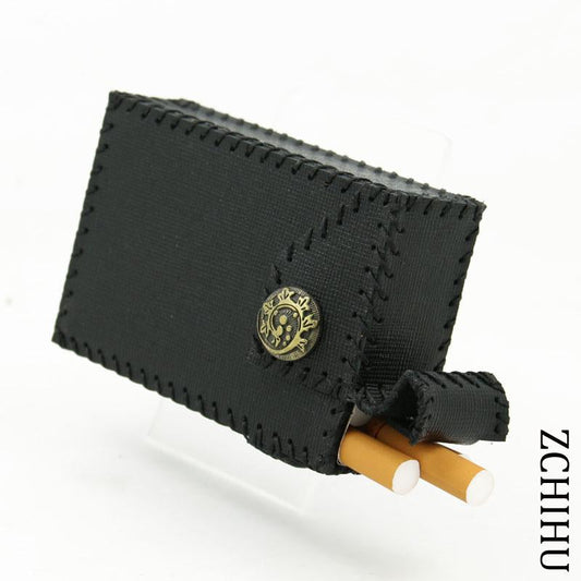 Cool Handmade Leather Mens Black Cigarette Holder Case for Men