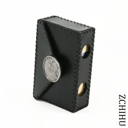 Cool Leather Mens Vintage Black Indian Cigarette Holder Case Cigarette Holder for Men