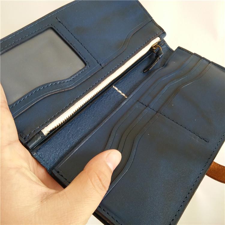 [On Sale] Handmade Vintage Mens Leather Long Wallets Cool Long Wallet for Men