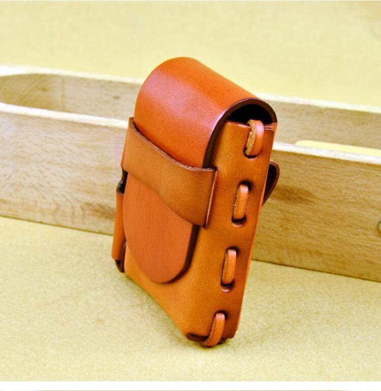 Cool Leather Mens Cigarette Case with Belt Loop Handmade Lighter Holder for Men