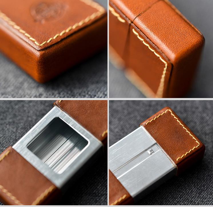 Cool Mens Leather Portable Ashtray Travel Ashtray Pocket Ashtray Lighter for Men