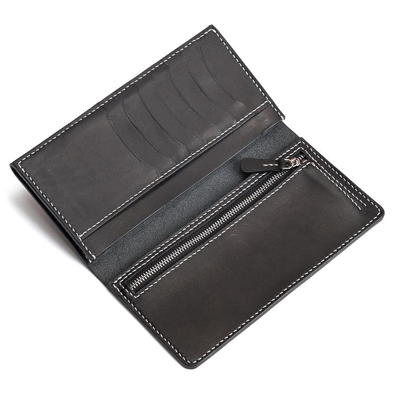 Handmade Leather Mens Clutch Wallet Cool Leather Wallet Long Phone Wallets for Men