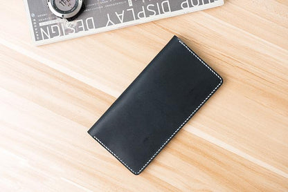 Handmade Leather Mens Clutch Wallet Cool Leather Wallet Long Phone Wallets for Men Women