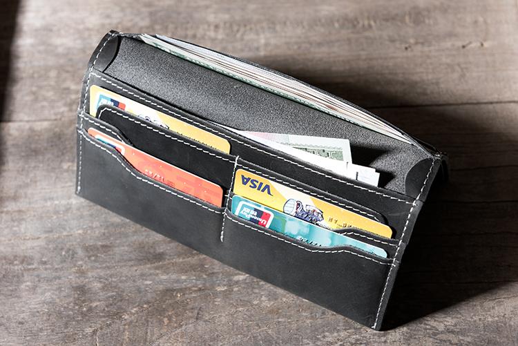 Handmade Leather Mens Clutch Wallet Cool Leather Wallet Long Phone Wallets for Men