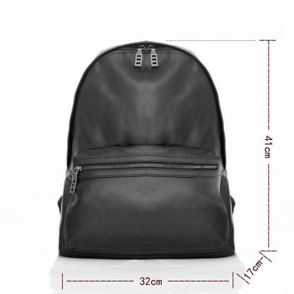 Mens Cool Leather Backpack Black Travel Backpack 15'' Computer School Backpack for Men