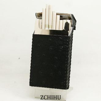 Cute Handmade Leather Womens Pink Black Cigarette Holder Case for Women