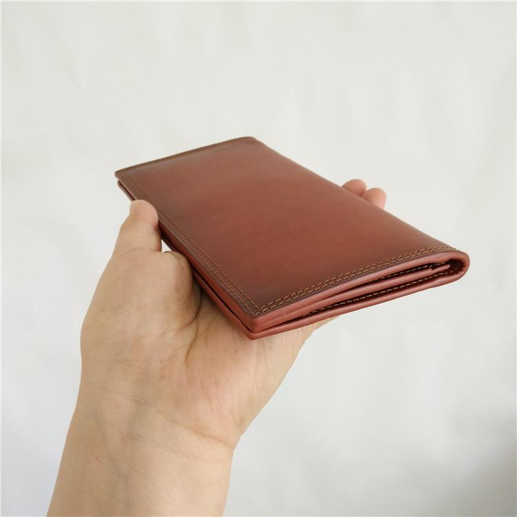 [On Sale] Handmade Vintage Mens Leather Long Wallets Cool Bifold Long Wallet for Men