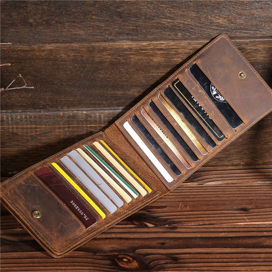 Cool Mens Leather Long Wallet Card Wallet Cool Long Multi Card Wallet for Men