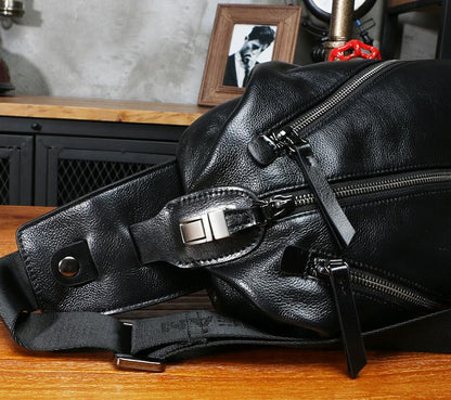 Leather Mens Sling Bag Sling Shoulder Bag Sling Backpack for men