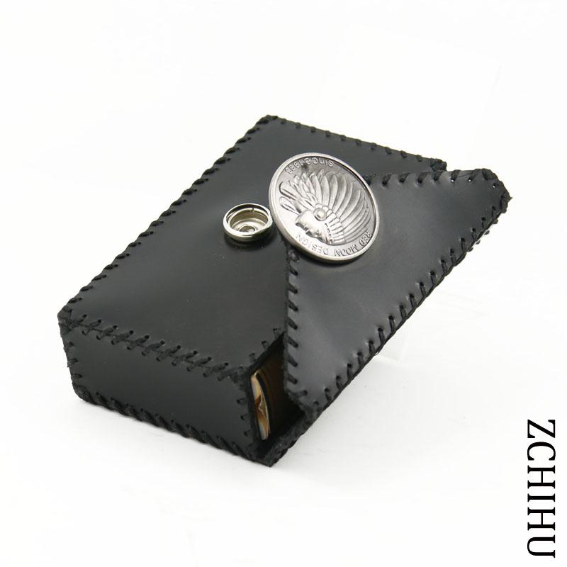 Cool Leather Mens Vintage Black Indian Cigarette Holder Case Cigarette Holder for Men