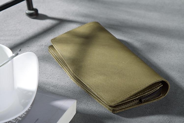 Handmade Leather Mens Clutch Wallet Cool Leather Wallet Long Phone Wallets for Men