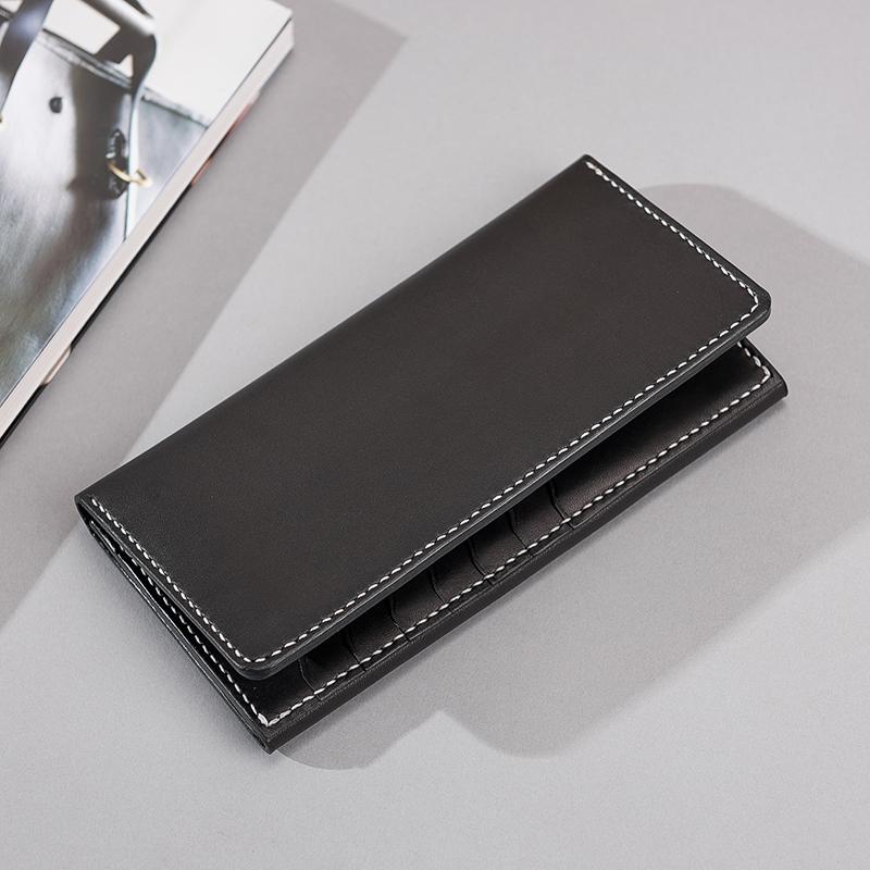 Handmade Leather Mens Clutch Wallet Cool Leather Wallet Long Phone Wallets for Men