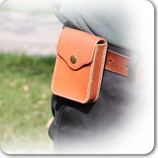 Cool Leather Mens Cigarette Case with Belt Loop Cigarette Holder for Men