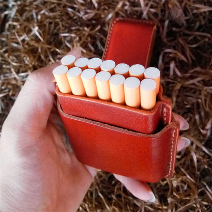 Leather Mens 14pcs Cigarette Holder Case Cool Custom Cigarette Case for Men