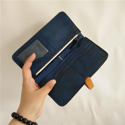 [On Sale] Handmade Vintage Mens Leather Long Wallets Cool Long Wallet for Men