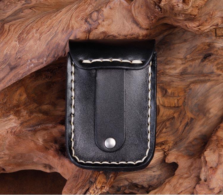 Cool Leather Mens Engraved Tiger Cigarette Holder Case lighter Holder for Men