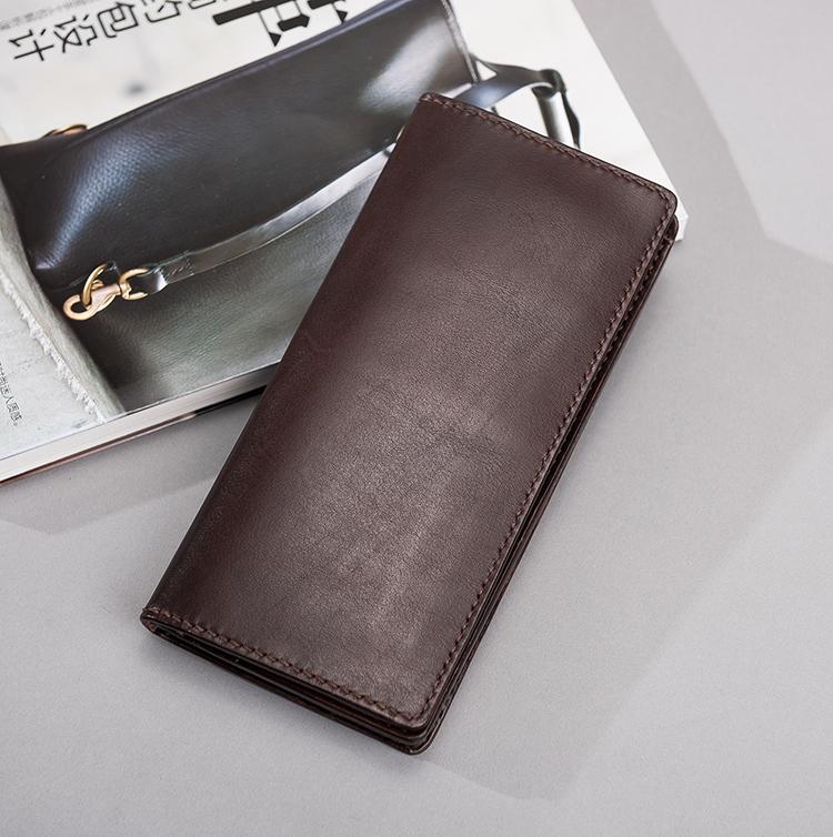 Handmade Leather Mens Travel Wallet Passport Leather Wallet Long Phone Wallets for Men