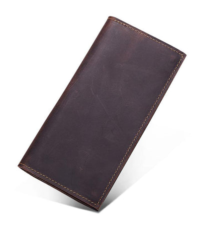 Handmade Leather Mens Clutch Wallet Cool Leather Wallet Long Phone Wallets for Men